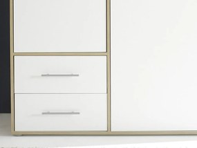 Šatníková skriňa Valencia,155 cm, dub artisan/biela