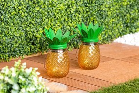 Záhradná lampa LED solárna lucerna Závesná nádoba ANANAS Glass 3000K