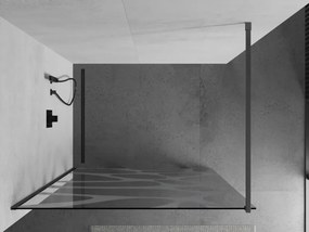 Mexen Kioto, sprchová zástena Walk-In 110 x 200 cm, 8mm číre sklo biely vzor, grafitový profil, 800-110-101-95-97