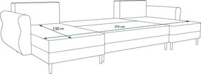 AKCIA Rozkladacia sedacia súprava do U SILVIANO 300x140 cm, sivá + 2 vankúšiky ZDARMA II. akosť