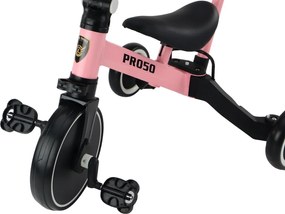 LEAN Trike Trojkolka PRO50 s vodiacou rukoväťou ružová