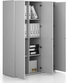 Kancelárska skriňa FRAME, 3x dvere, 1299 x 450 x 1735 mm, PUSH-lock, sivá