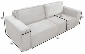 Rozkladacia trojmiestná pohovka s úložným priestorom RONDA béžová