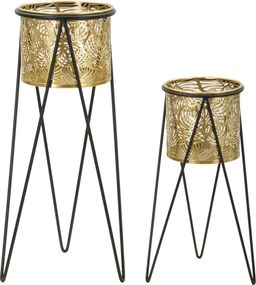 Sada 2 ks stojanů na květiny Drak zlato-černá