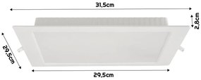 BERGE Štvorcový LED panel zapustený biely - 24W - PC - neutrálna biela