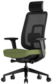 Kancelárska ergonomická stolička K42 — sieť, látka, čierna / viac farieb Zelená
