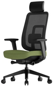 Kancelárska ergonomická stolička K42 — sieť, látka, čierna / viac farieb Zelená