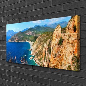 Obraz Canvas Útes pobrežie more hory 140x70 cm