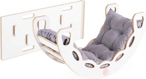 Multifunkčná detská súprava 4v1 – hojdačka, šmykľavka a vankúš sivá