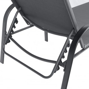 Polohovateľné záhradné lehátko tmavosivé