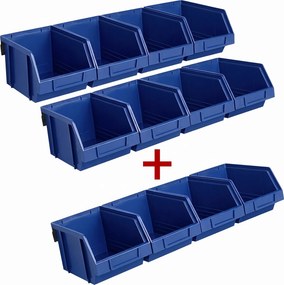 Súprava lišty s boxami 2+1 ZADARMO, veľké boxy, modrá