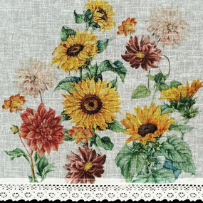 KRÁTKA ZÁCLONA NA PÁSKE ADELA 150X60 CM KVETY