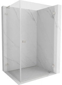 Mexen Lunar-B L pravý výklopný sprchový kút 85 x 70 cm, číre sklo, brúsená oceľ, 832L-085-070-97-00-P