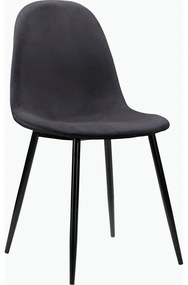 Tmavosivé zamatové jedálenské stoličky v súprave 4 ks Monza – Støraa