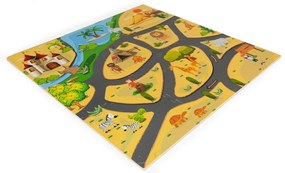 Veľká penová podložka pre deti s motívom safari 93 x 93 cm
