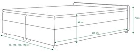 Manželská posteľ  Boxspring 140 cm Ceren (vzor + svetlohnedá) (s matracom a úložným priestorom). Vlastná spoľahlivá doprava až k Vám domov. 1046411