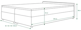 Manželská posteľ  Boxspring 140 cm Ceren (vzor + tmavohnedá) (s matracom a úložným priestorom). Vlastná spoľahlivá doprava až k Vám domov. 1046412