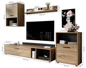 Laski Obývacia stena Halo dub