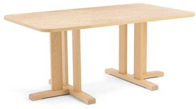 Stôl KUPOL, obdĺžnik, 1400x800x600 mm, linoleum - béžová, breza