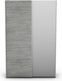 Šatníková skriňa Carlos 125/43 2D, šedý betón, 125 cm