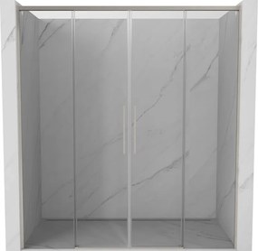 Mexen Rox, posuvné sprchové dvere 200 cm, 8mm číre sklo, oceľový profil, 8C2-200-002-97-00