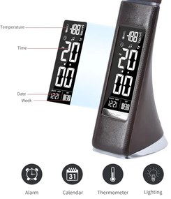 Immax 08948L-LED Stmievateľná stolná lampa s displejom LEATHER LED/7W/230V hnedá