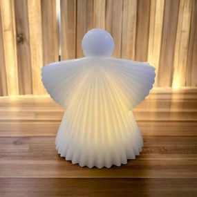 SIRIUS LED voskový anjel, biely, 12,5 cm