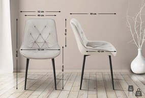 Jedálenská stolička Wallace - zamat - Sivá