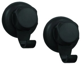 Súprava 2 čiernych samodržiacich nástenných háčikov Compactor Bestlock Black Small Hooks