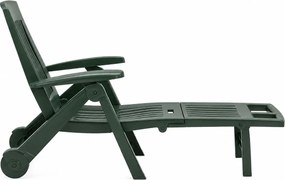 Záhradné lehátko ZIRCONE, 72x195x101cm, tmavá zelená I.P.A.E-Progarden