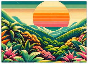 Obraz - Pestrofarebný západ slnka (70x50 cm)