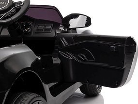 Ramiz Audi R8 Polícia na batérie pre deti + diaľkové ovládanie + EVA + pomalý štart + MP3 LED