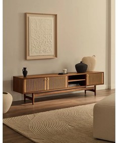 Hnedý TV stolík v dekore orecha 200x50 cm Elan – Kave Home