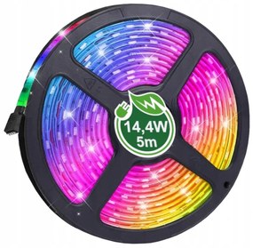 BERGE LED pásik - SMD 5050 - RGB - 5m - 60LED/m - 14,4 W/h - IP65 - s konektorom