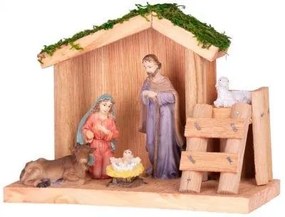 Slovakia Trend Dekorácia MagicHome Vianoce, Betlehem, drevo, polyresin, 15 cm