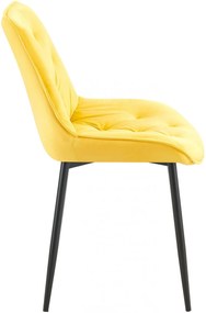 Jedálenská stolička Wallace - zamat - Žltá