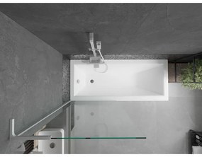 Mexen Next L, 1-krídlová vaňová zástena 80 x 150 cm, 6mm číre sklo, biely profil, 895-080-000-03-00-20