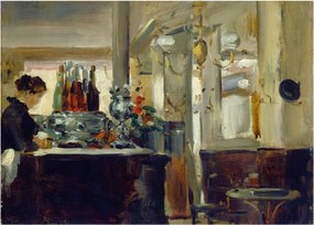 Sklenený obraz - Style of Edouard Manet, Bon Bock Cafe, reprodukcia (70x50 cm)