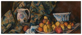 Obraz - Paul Cézanne, Still Life with Apples and Peaches, reprodukcia (120x50 cm)