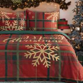 VIANOČNÉ RENFORCÉ OBLIEČKY ESTRELLA 160X200 CM, 2 KS 70X80 CM VZOROVANÉ
