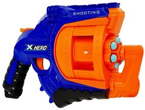 LEAN TOYS Pištoľ na penové náboje s otočným zásobníkom modro-oranžový