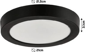 BERGE Okrúhly LED panel prisadený - čierny - 18W - PC - neutrálna biela