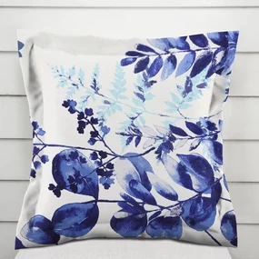 Biante Bavlnená obliečka na vankúš s lemom Sandra SA-605 Modrý eukalyptus na bielom 40 x 60 cm