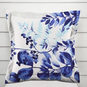 Biante Bavlnená obliečka na vankúš s lemom Sandra SA-605 Modrý eukalyptus na bielom 50 x 60 cm