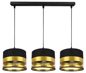 Luster na lanku MILO 3xE27/60W/230V zlatá/čierna