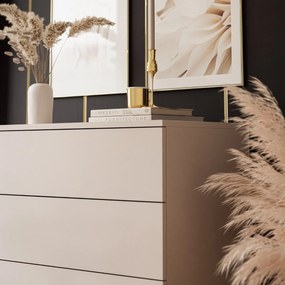 KOMODA MARION 95 cm KAŠMÍR ZLATÉ ÚCHYTKY LED