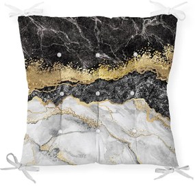 Sedák na stoličku Minimalist Cushion Covers Black Gold Marble, 40 x 40 cm