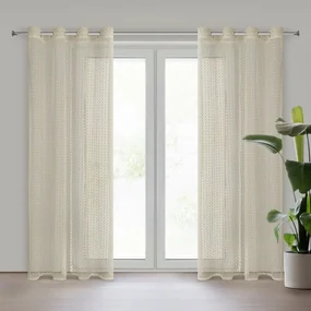Dekorstudio Záclona MIRELLA so sieťovanou štruktúrou - béžová