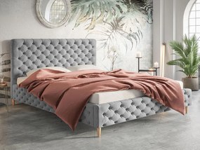 PROXIMA.store - Luxusná čalúnená posteľ EMMY ROZMER: 180 x 200 cm, FARBA NÔH: dub