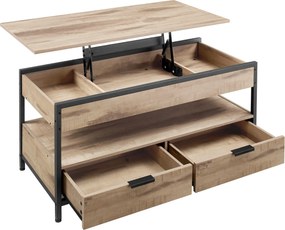 XXXLutz KONFERENČNÝ STOLÍK, čierna, svetlohnedá, kov, kompozitné drevo, 100/50/48-62 cm MID.YOU - Stolíky do obývačky - 002543028706